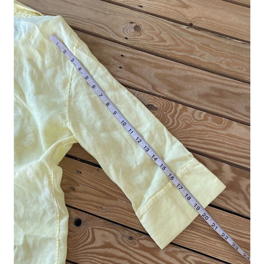 Chico’s Button up 3/4 Sleeve Top Size 2/US Large Women’s Yellow - Picture 7 of 7